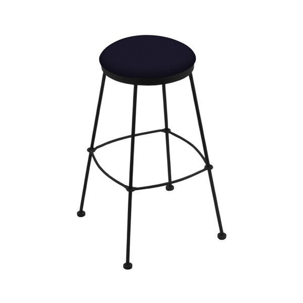 Holland Bar Stool Co 25" Stationary Counter Stool, Black Wrinkle, Canter Twilight Seat - 303025BW002