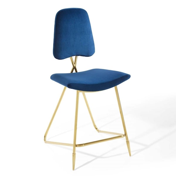 Modway Furniture Ponder Performance Velvet Counter Stool - Navy - EEI-3879-NAV