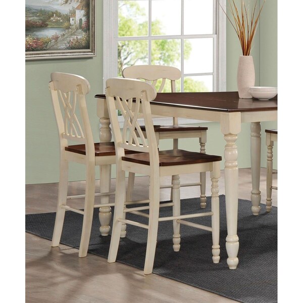 Kd Estanteria Counter Height Chair, Buttermilk & Oak, 2PK - KD3091723