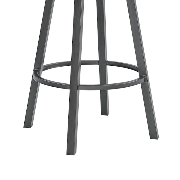 Armen Living Fargo 30" Counter Height Metal Barstool in Mineral Finish with Black Faux Leather - LCFA30BAMFBL