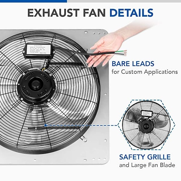 Ipower 20.6 X 20.8  Inch Shutter Exhaust Fan - HIFANXEXHAUST20