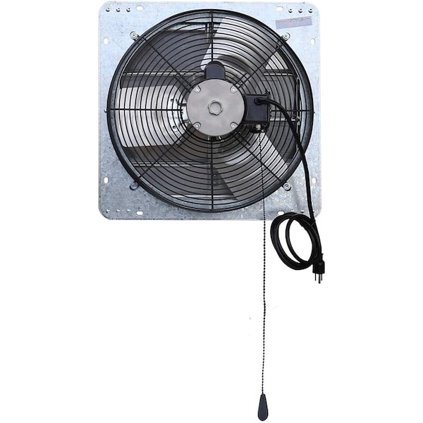 Iliving Silver 16 inch Shutter Exhaust Attic Garage Grow Fan with 3 Speed Thermostat 6 ft. 3 Plugs Cord - ILG8SF16V-T