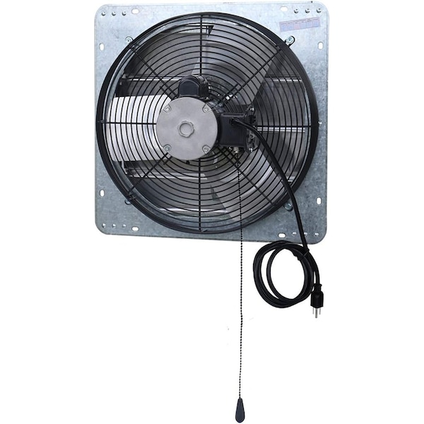 Iliving Silver 16 inch Shutter Exhaust Attic Garage Grow Fan with 3 Speed Thermostat 6 ft. 3 Plugs Cord - ILG8SF16V-T