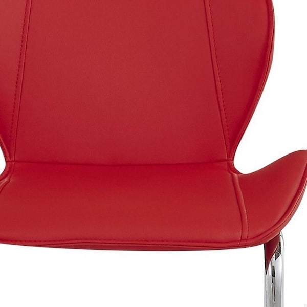 Homeroots Modern Barstools with Chrome Legs, Red - Set of 4 - 383946