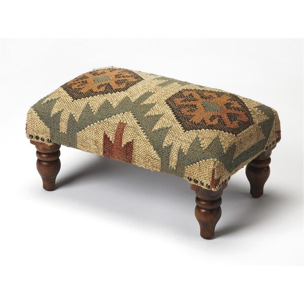Homeroots 10 x 20 x 12 in. Multi Color Southwest Mountain Lodge Foot Stool - 389192