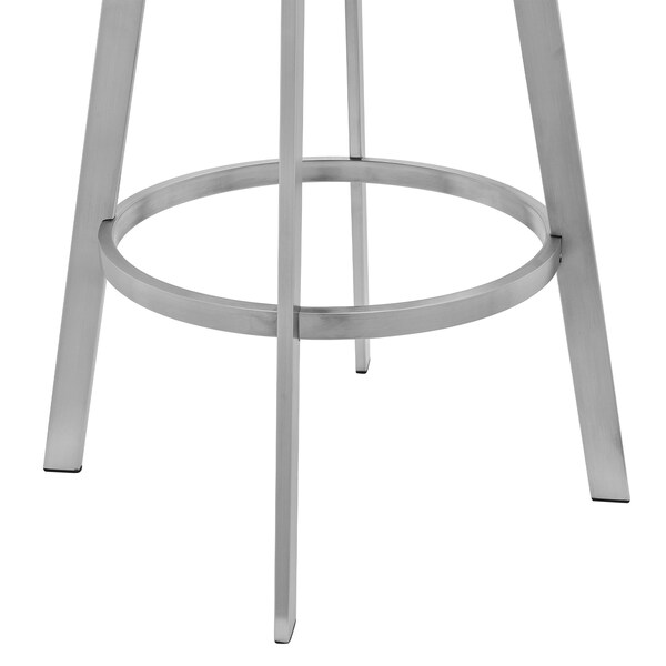 Armen Living Capri 30" Swivel Modern Metal and Slate Gray Faux Leather Bar and Counter Stool - LCCPBABSSG30
