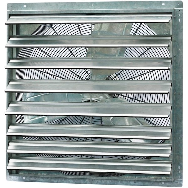 Iliving Silver 30 in. 5088 CFM Electric Powered Single Speed Shutter Exhaust Fan - ILG8SF30S