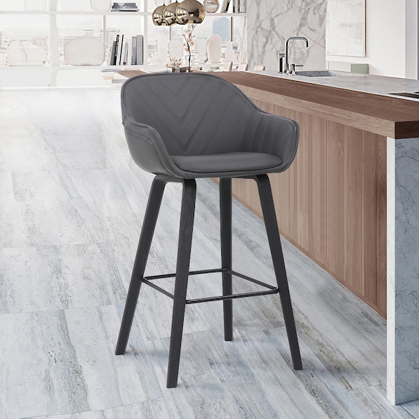 Armen Living Crimson 26" Faux Leather and Wood Bar and Counter Height Stool - LCCRBAGR26