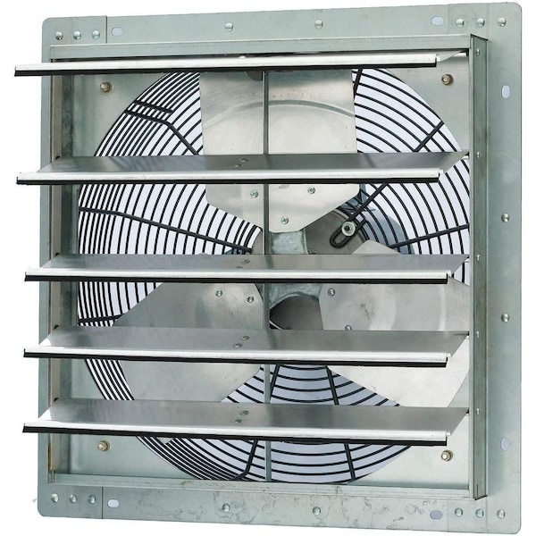 Iliving Silver 3852 CFM 18 in. Wall-Mounted Electric Powered Single Speed Shutter Exhaust Fan - ILG8SF18S