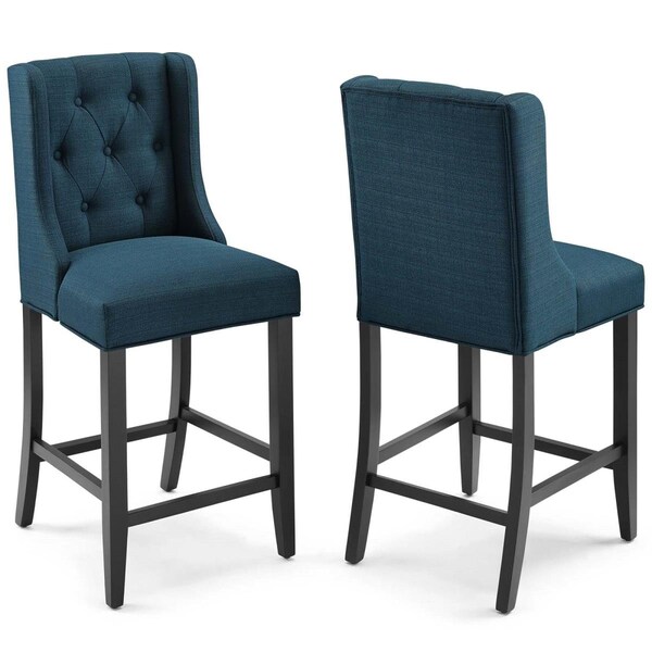 Modway Furniture Baronet Counter Bar Stool for Upholstered Fabric, Azure - Set of 2 - EEI-4020-AZU