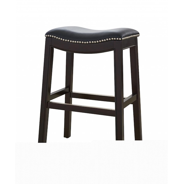 Gfancy Fixtures 25 x 20.5 x 14.25 in. Black Saddle Counter Height Bar Stool Espresso - GF3640572
