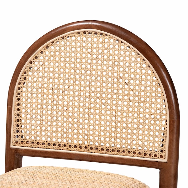 Bali & Pari Maryland Modern Bohemian Natural Rattan and Acacia Wood Counter Stool - 243-13363-ZORO