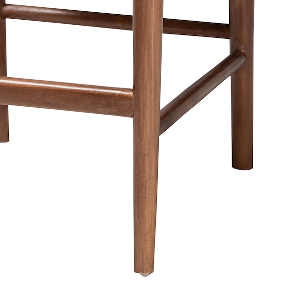 Bali & Pari Maryland Modern Bohemian Natural Rattan and Acacia Wood Counter Stool - 243-13363-ZORO