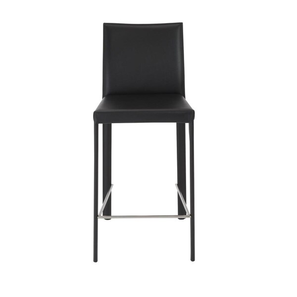 Gfancy Fixtures Full Faux Leather Counter Stools Black - Set of 2 - GF3101713
