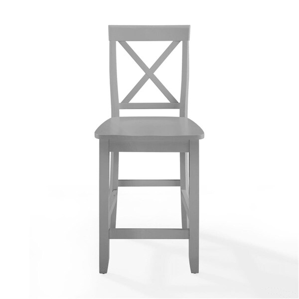 Crosley Furniture X-Back Counter Stool Set, Gray - 2 Piece - CF500424-GY