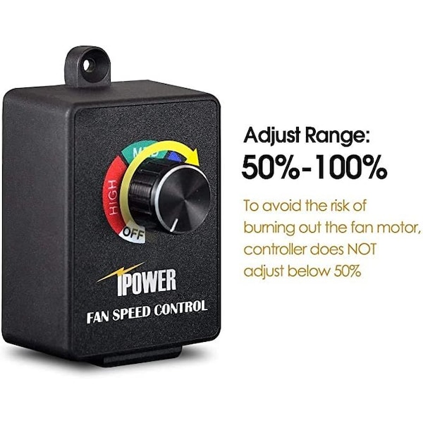 Ipower 10 Inch Shutter Exhaust Fan Aluminum+ fan speed controller + Disposal Power Cord Kit2 Pack, 2PK - HIFANXEXHAUST10CTBX2