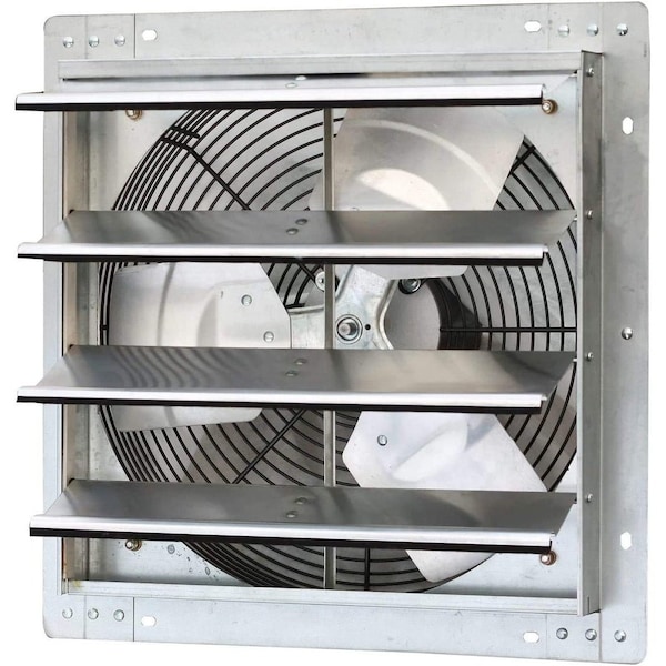 Iliving Silver 1200 CFM 16 in. Electric Powered Gable Mount Shutter Fan/Vent - ILG8SF16V