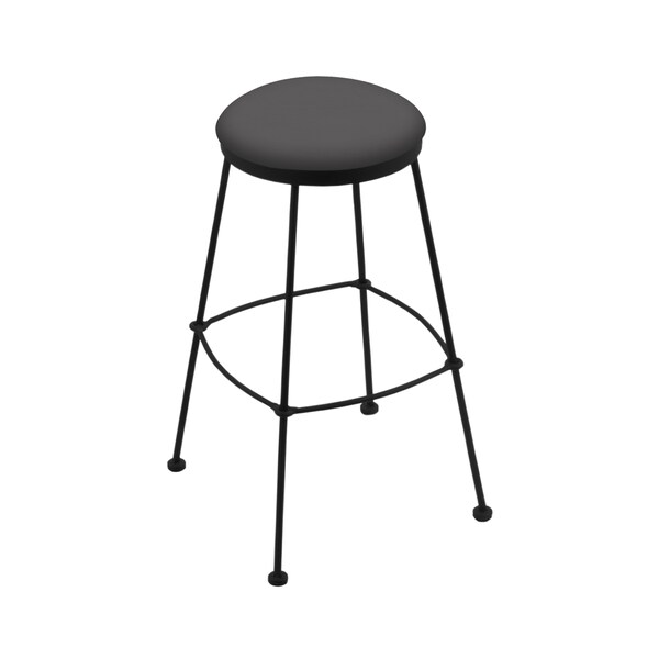 Holland Bar Stool Co 25" Stationary Counter Stool, Black Wrinkle, Canter Storm Seat - 303025BW004