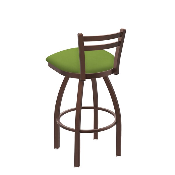 Holland Bar Stool Co 25" Low Back Swivel Counter Stool, Bronze Finish, Canter Kiwi Green Seat - 41125BZ009