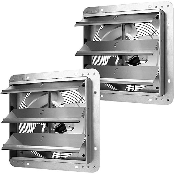 Ipower 12 Inch Shutter Exhaust Fan Aluminum, 2 PACK, 2PK - HIFANXEXHAUST12X2