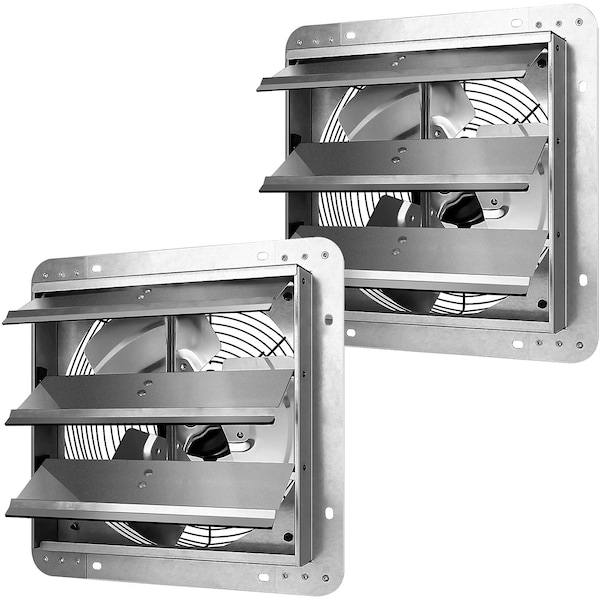 Edendirect 12 Inch Shutter Exhaust Fan Aluminum High Speed 1620RPM, 940 CFM, 2PK - IR-EXHAUST12X2