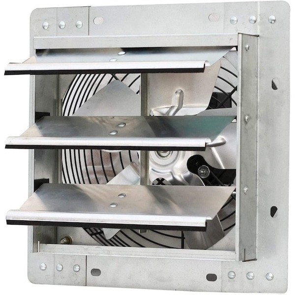 Iliving Silver 10 in. 600 CFM Electric Powered Variable Speed Wall-Mounted Shutter Exhaust Fan - ILG8SF10V