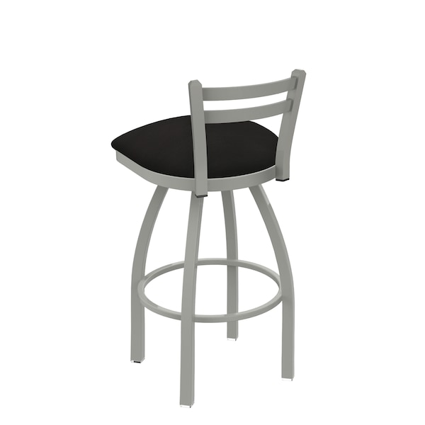 Holland Bar Stool Co 25" Low Back Swivel Counter Stool, Nickel Finish, Canter Espresso Seat - 41125AN003