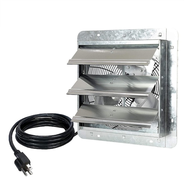Iliving iLiving 12" Wall Mounted Variable Speed Exhaust Fan, 65 Watts, 960 CFM, 1400 SQF Coverage Area - ILG8SF12V