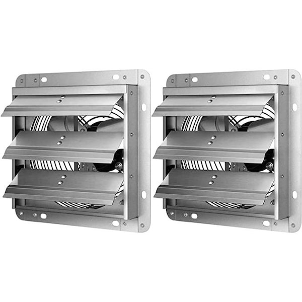 Ipower 16 Inch Shutter Exhaust Fan Aluminum, 2 PACK, 2PK - HIFANXEXHAUST16X2