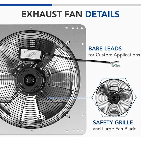 Ipower 16 Inch Shutter Exhaust Fan Aluminum, 2 PACK, 2PK - HIFANXEXHAUST16X2