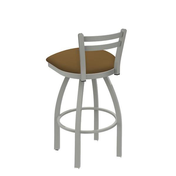 Holland Bar Stool Co 25" Low Back Swivel Counter Stool, Nickel Finish, Canter Saddle Seat - 41125AN012