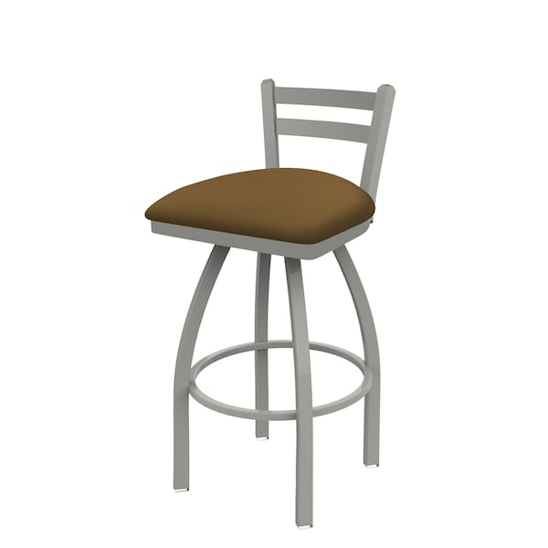 Holland Bar Stool Co 25" Low Back Swivel Counter Stool, Nickel Finish, Canter Saddle Seat - 41125AN012