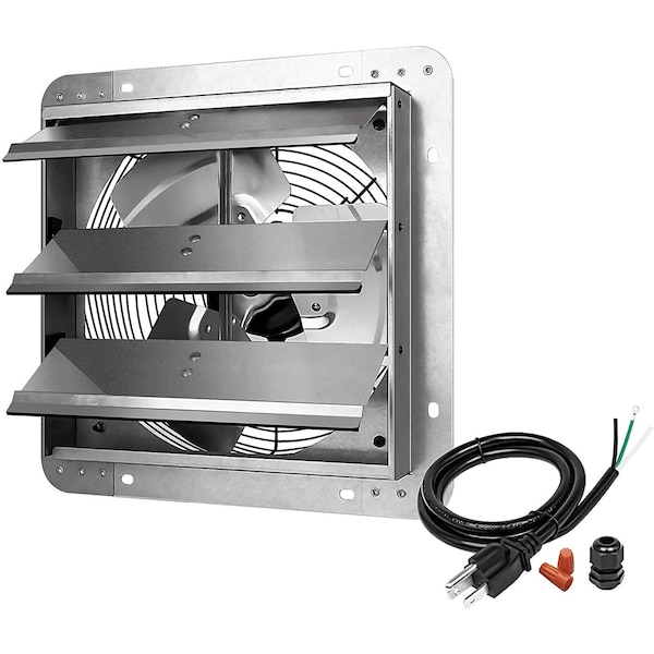 Edendirect 12 in. Variable Speeds Electric Roof Louver Exhaust Fan/Vent, Gable Mount Atttic Fan in Silver - IR-EXHAUST12