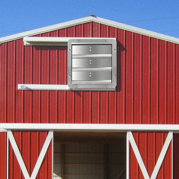 Edendirect 12 in. Variable Speeds Electric Roof Louver Exhaust Fan/Vent, Gable Mount Atttic Fan in Silver - IR-EXHAUST12