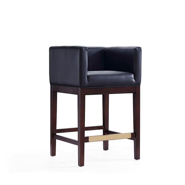 Celebracion Kingsley Black & Dark Walnut Beech Wood Counter Height Bar Stool 34 x 21 x 19.5 in. - CE1826753
