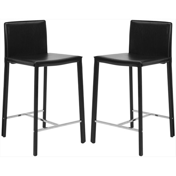 Safavieh Dustin 24 Inch Black Counter Stool- Set Of 2 - FOX2003B-SET2