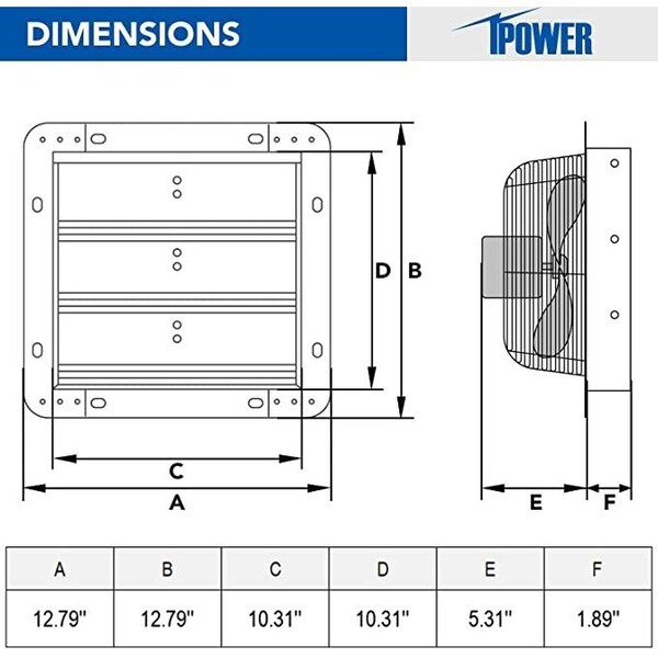 Ipower 10 Inch Shutter Exhaust Fan with Thermostat， 2 Pack, 2PK - HIFANXEXHAUST10THEMOTX2