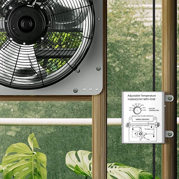 Ipower 10 Inch Shutter Exhaust Fan with Thermostat， 2 Pack, 2PK - HIFANXEXHAUST10THEMOTX2