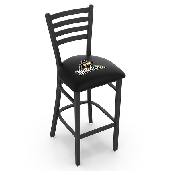 Holland Bar Stool Co 25" Blk Wrinkle Wright State Stationary Counter Stool, Ladder Back - L00425WRTSTU