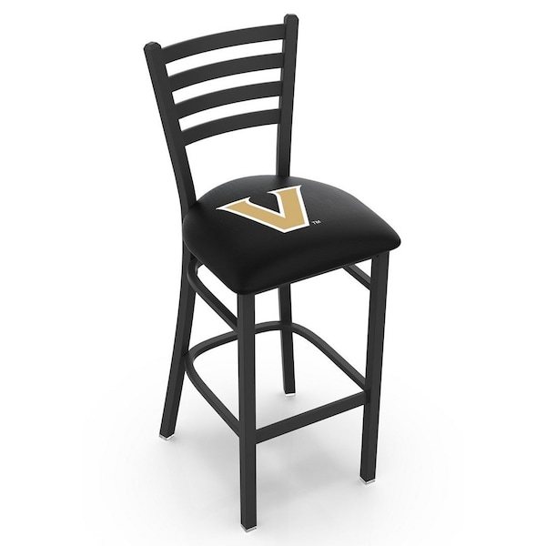 Holland Bar Stool Co 25" Blk Wrinkle Vanderbilt Stationary Counter Stool, Ladder Back - L00425VANDER