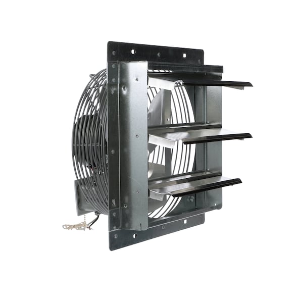 Tpi Exhaust Fan, 12" TEAO Motor, 120V, With Shutter, 1/12HP, 3-Speed, Gray - CE 12-DS