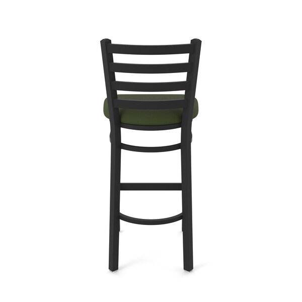 Holland Bar Stool Co 25" Stationary Counter Stool, Black Wrinkle, Canter Pine Seat - 40025BW010