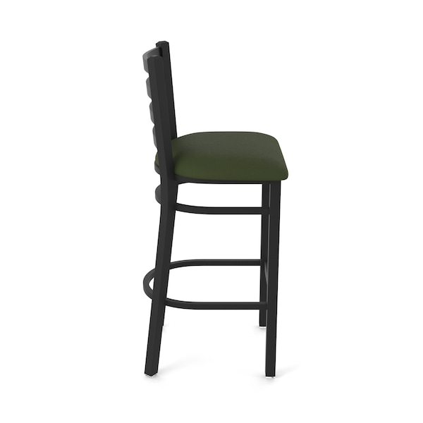 Holland Bar Stool Co 25" Stationary Counter Stool, Black Wrinkle, Canter Pine Seat - 40025BW010