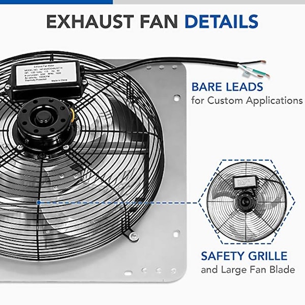 Ipower 14 Inch Shutter Exhaust Fan Aluminum, 2 PACK, 2PK - HIFANXEXHAUST14X2