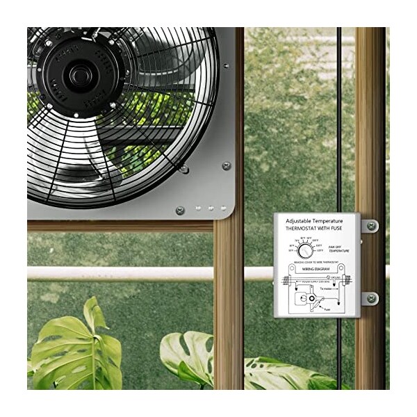 Ipower 16 Inch Shutter Exhaust Fan with Thermostat - HIFANXEXHAUST16THEMOT