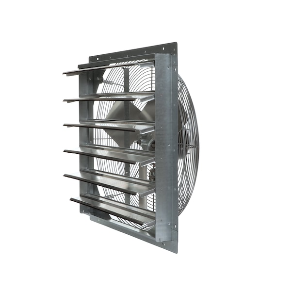 Tpi Exhaust Fan, 24" TEAO Motor, 120V, With Shutter, 1/4HP, 2-Speed, Gray - CE 24-DS