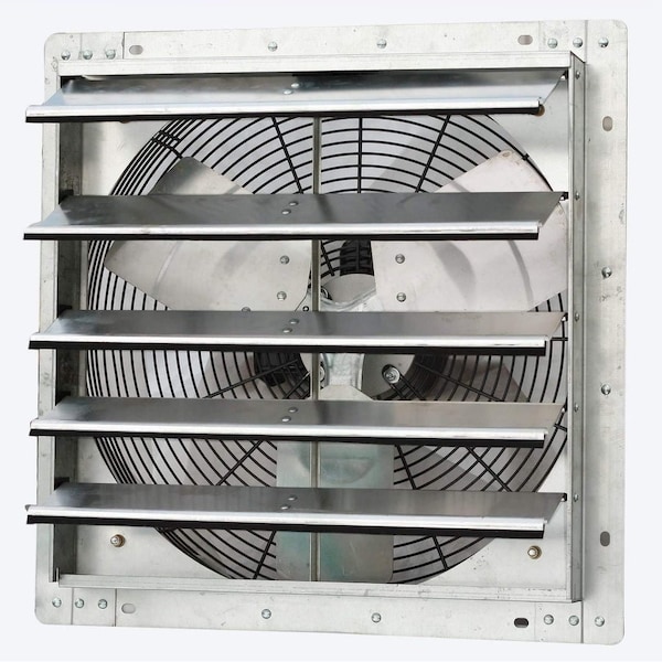 Iliving Silver 1736 CFM 18 in. Electric Powered Gable Mount Shutter Fan/Vent - ILG8SF18V