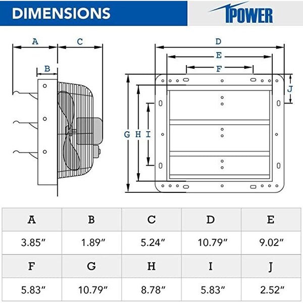 Ipower 7 Inch Shutter Exhaust Fan Aluminum+ fan speed controller + Disposal Power Cord Kit2 Pack, 2PK - HIFANXEXHAUST7CTBX2