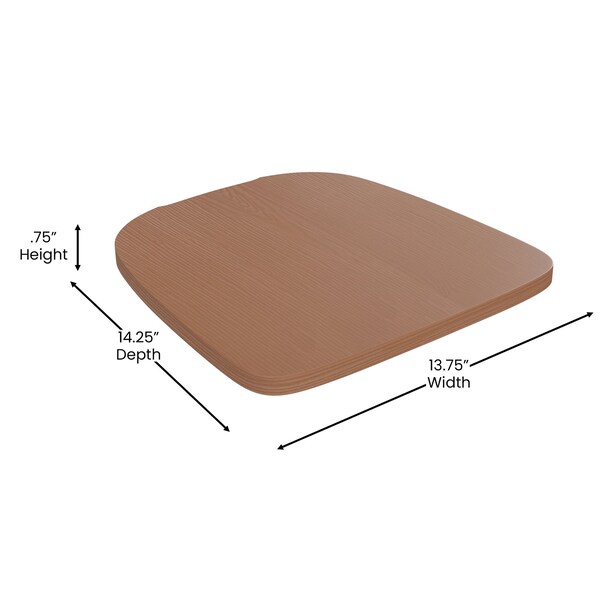 Flash Furniture Yellow Metal Stool with Teak Poly Seat - ET-3534-24-YL-PL1T-GG