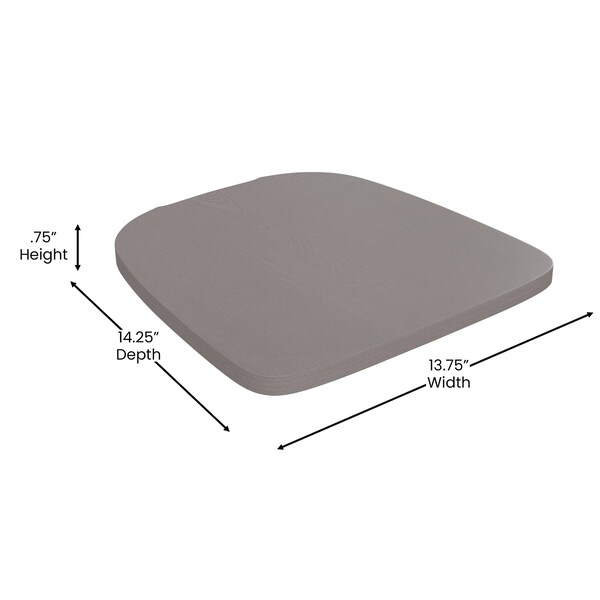 Flash Furniture Clear Coat Metal Counter Stool & Gray Poly Seat - XU-DG-TP001B-24-PL1G-GG